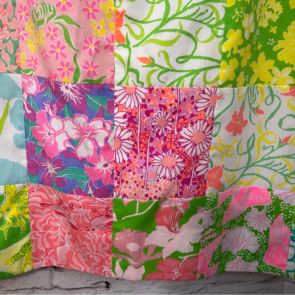 Vintage 70s Lilly Pulitzer Patchwork Midi Skirt Sz 10 Floral Bunnies Berries - Picture 3 of 16